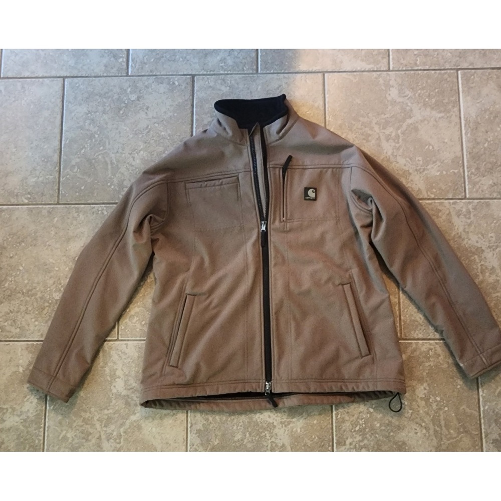Carhartt Women WJ176 SBN Softshell Jacket Tan Brown Fleece Lined XL Regular